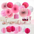 Miniatyrbilde 4 av 5: Papir Pompom Vifte Ball Honeycomb Romdekorasjon Bryllup Bursdag