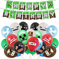 Miniatyrbilde 1 av 5: Minecraft bursdagspynt Gaming temafestartikler- Inclu