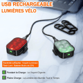 Miniatyrbilde 2 av 5: Sykkellys, sykkellys foran og bak, IP65 vanntett USB-lading