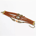 Miniatyrbillede 2 af 5: Harry Potter Brun Læderarmbånd - Gylden Lyn & Dødsregalier