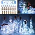 Miniatyrbillede 1 af 3: Vinflaske lampe fe lampe kobbertrådslampe kork ledning DIY dekoration jul 12 stk 2 meter 20 lys, hvid