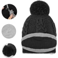 Miniatyrbild 2 av 5: Ensemble bonnet, chapeau noir, écharpe, gants chauds, bonnet et é