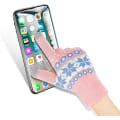 Miniatyrbillede 2 af 3: Vinter Touchscreen Handsker Varme Bløde Foring Elastiske Manchetter til Kvinder (Pink)