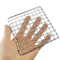 Miniatyrbillede 4 af 4: BBQ Grill Net Rustfrit Stål Net Stativ Rist Vandre Grill Hej Silv