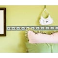Miniatyrbild 4 av 5: 10 cm * 10 m (grön blomma på vit) Självhäftande tapetbård W