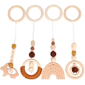 Pikkukuva 1 / 5: Lot de 4 jouets de fitness en bois pour bébé, pendentif en arc de