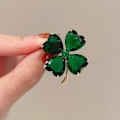 Miniatyrbillede 1 af 5: Heldig Brosche Grøn Corsage Fastgjort Tøj Pin Spænde Smykker