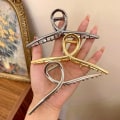 Miniatyrbilde 2 av 5: 3-pakning store metall sommerfugl hårklemmer for kvinner, 5,1 tommer store