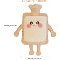 Miniatyrbilde 4 av 4: 1 stk Smile Varmtvannsflasker, 1000 ml Varmtvannsflaske med søt Toast