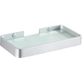 Miniatyrbillede 1 af 5: Rektangulær hærdet glas brusehylde organizer brusebad opbevaring