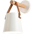 Miniatyrbilde 1 av 5: E27 Moderne vegglampe i metall, smijern og tre