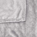 Miniatyrbillede 3 af 3: 150x210cm blød flanel fleece tæppe til sofaer/sofaer/stole/couch - lysegrå, varmt og behageligt