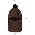 Miniatyrbild 3 av 5: 1 st Kaffe (58-60 cm) Barn Pojkar Flickor Vintermössa Fleece 3 i 1 Beani
