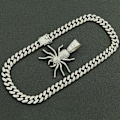 Pikkukuva 4 / 4: Hopea 1 Hip Hop Iced Out Spider -riipus kaulakoru Micropave-tekniikalla