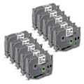 Miniatyrbillede 1 af 5: 10 stk. P Touch Label Maker tape erstatning for Brother Tze-231