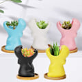 Miniatyrbilde 5 av 5: 9,5 cm sorte keramiske blomsterpotter, sukkulente planteblomsterpotter, min