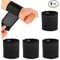 Miniatyrbilde 1 av 4: 4-pak pustende polyester elastiske håndleddsstropper for tennis, trening,