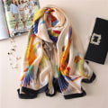Miniatyrbild 3 av 4: Siden Scarf Lång Satinscarf Fashion Designer Scarf Lättviktig Wr