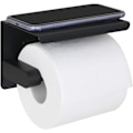 Miniatyrbillede 2 af 2: Selvklæbende toiletrulleholder med vægmonteret rulleholderhylde uden boring i rustfrit stål SUS 304 til toilet