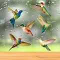 Miniatyrbilde 3 av 3: Kolibri vindusdekaler fugle vindusdekaler antikollisjons vindusdekaler for å forhindre fugleangrep på vindusglass (6 stk.)