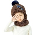 Miniatyrbild 1 av 5: 1 st Kaffe (58-60 cm) Barn Pojkar Flickor Vintermössa Fleece 3 i 1 Beani