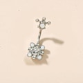 Miniatyrbillede 4 af 5: 8 stk. 14G mavepiercing i stål med lange dinglende navlepiercinger CZ B