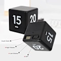 Miniatyrbillede 3 af 3: (15-20-30-60) Sort Terning Timer, Digital Studie Timer med LED Lys