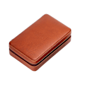 Miniatyrbillede 1 af 2: Bærbar Cigaræske Cedertræ Cigar Cutter Lighter Etui Kreativ Rejse Cigar Værktøj Læder Etui Brun Samleobjekt Æske
