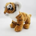 Miniatyrbilde 1 av 2: Simulering Plysjleker 20cm Stor Tegneserie Tiger Plysjleke Myk Simulering Tiger Dukke Fylt Dyr Barnerom Dekorasjon Leker Bursdagsgave Leker (Gul)