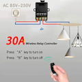 Miniatyrbillede 3 af 5: 433Mhz trådløs fjernbetjeningsswitch AC 220V 230V 30A relæmodtager