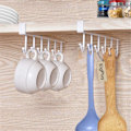 Miniatyrbillede 3 af 3: Kabinet Opbevaringshylde Multifunktion Række Krog Garderobe Organizer Køkken Sømløs Sømfri Krog Sort Hvid