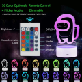 Miniatyrbillede 2 af 4: 3D natlampe, 3D illusionslys 16 farver dæmpbar berøringsbord L