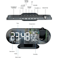 Miniatyrbild 4 av 5: Digital väckarklocka, projektionsväckarklocka med 7,3 tum LED-radi