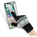 Miniatyrbillede 2 af 3: Vinter Touchscreen Handsker Varme Bløde Foring Elastiske Manchetter til Kvinder (Sort)