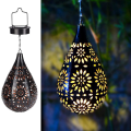 Miniatyrbillede 1 af 3: Udendørs solcelle lanterne havedekoration hængende metal solcellelampe vandtæt LED altan terrasselampe udendørs stibelysning