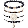 Miniatyrbillede 1 af 5: Perle armbånd til kvinder - Justerbar Charm Pendent Stack Brace