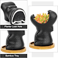 Miniatyrbilde 3 av 5: 9,5 cm sorte keramiske blomsterpotter, sukkulente planteblomsterpotter, min