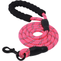 Miniatyrbilde 1 av 3: Hundehalsbånd, hundekobbel med mykt polstret håndtak og slitesterke nylonreflekterende tråder Sikkerhetskobbel for alle hundestørrelser 1,5 m (rosa)