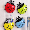Miniatyrbillede 3 af 4: Badeværelse Cartoon Ladybug Sugkop Tandbørsteholder，pink