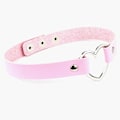 Pikkukuva 5 / 5: Vaaleanpunainen Choker-kaulakoru naisille - Nahka seos 33-40cm