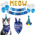 Miniatyrbild 1 av 5: Cat Birthday Bandana, Cat Birthday Boy Hat Scarves, Flaggballong