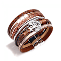 Miniatyrbillede 1 af 5: Kvinder Piger Livets Træ Læder Armbånd Multilayer Wraps