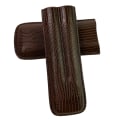 Miniatyrbillede 1 af 4: 1 stk. læder cigar etui - brunt PU læder 2 finger cigar bæretaske