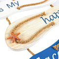 Miniatyrbild 3 av 5: Stranden är min lyckliga plats skylt, hängande nautiska flip-flops vägg skylt dekor för hem och strand badrum dekor (8,5 x 20 tum)