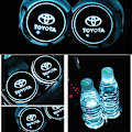 Miniatyrbillede 1 af 5: 2 stk. LED-bilkofangerpuder 7 farveskiftende USB-opladningsrulle C