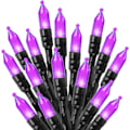 Pikkukuva 1 / 5: Halloween-valosarja ulkokäyttöön, 66 jalkaa 200 LED-valoa violetilla valolla
