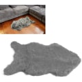 Miniatyrbillede 3 af 3: Tæppe Faux Fåreskindstæppe Blødt Tæppe Tæppe til Soveværelse Sofa Gulv Stueindretning (Grå)