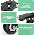Miniatyrbild 3 av 5: 4 Swivel Casters för Möbler inklusive 2 med Broms + Skruvar -