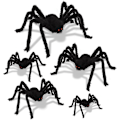 Miniatyrbilde 1 av 5: Halloween edderkopp dekorasjoner, 5 pakke gigantiske hårete edderkopp store Rea