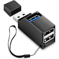 Pikkukuva 1 / 3: USB-keskitin Mini 3 porttia (1 kpl USB 3.0) Musta